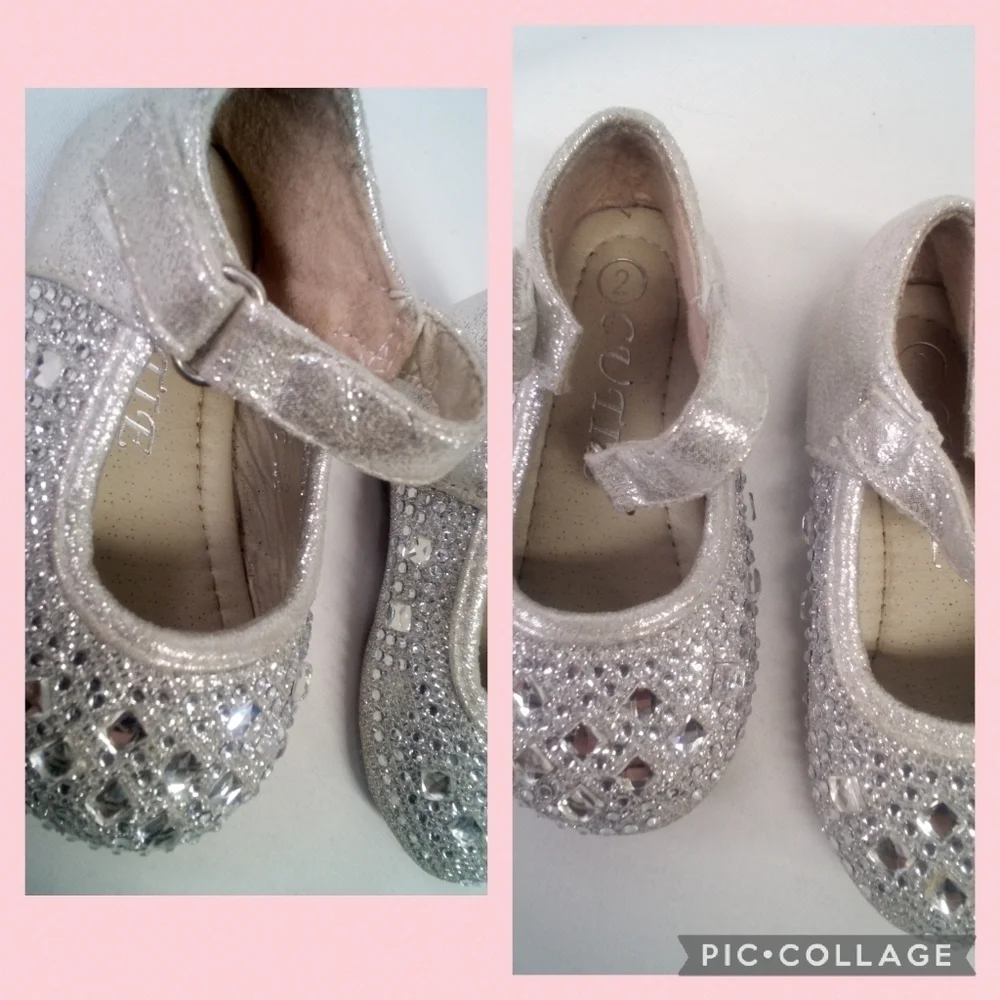 Sliver glitter baby shoes